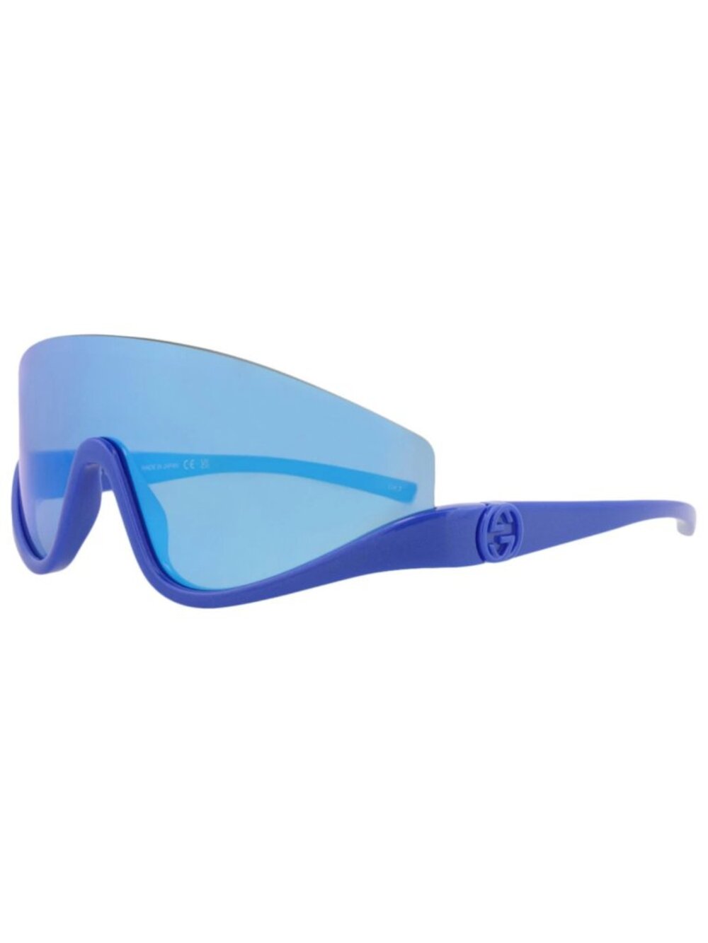 New Gucci Women's Sunglasses Shield Wrap Injection Frame Blue Blue Blue